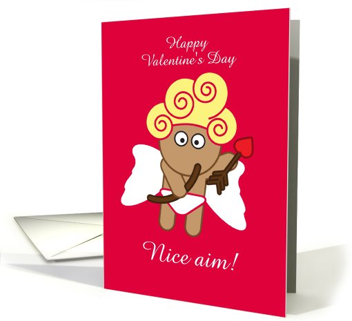 Happy Valentine's Day with cute cupid cherub I love you card (890599)