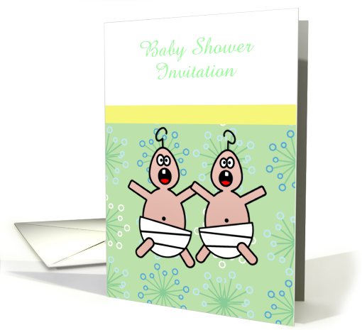Baby Shower Invitation expecting twins parents-to-be card (891608)