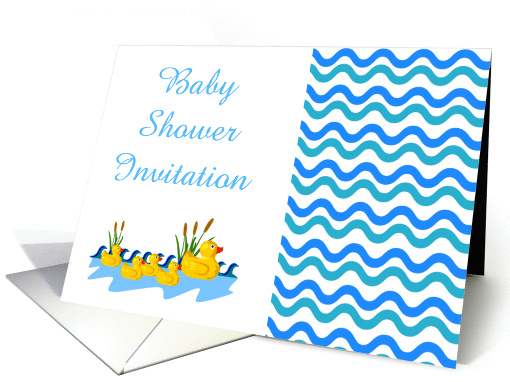 Baby Shower Invitation with mother and baby ducklings card (891613)