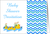 Baby Shower Invitation with mother and baby ducklings card