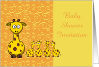 Baby Shower Invitation with baby giraffes and mother girraffe card