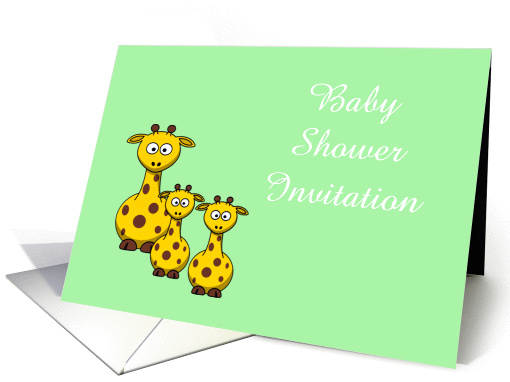 Baby Shower Invitation with giraffe family card (891625)