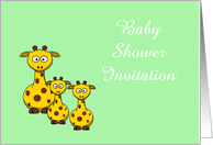 Baby Shower Invitation with giraffe family card