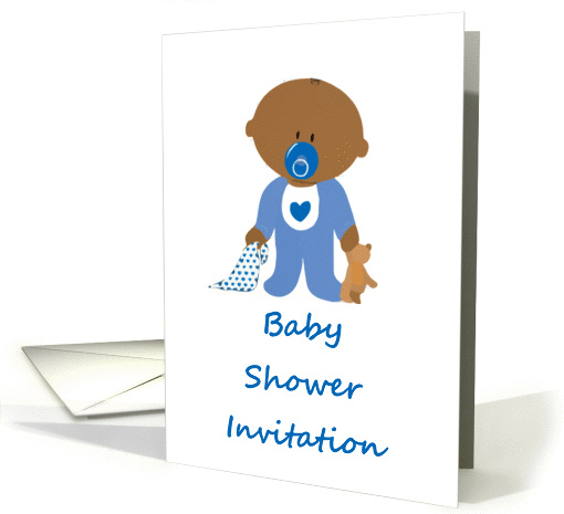 Baby Shower Invitation with brown baby boy card (891635)