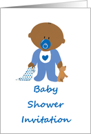 Baby Shower Invitation with brown baby boy card