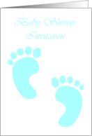 Baby Shower Invitation with baby footprints baby boy card