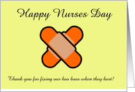 Happy Nurses Day with bandage plaster customizable text card
