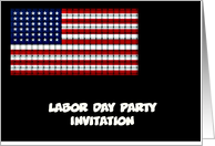 Happy Labor Day Invitation with American flag woven custom card