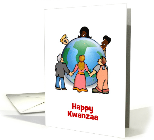 Kwanzaa Blessings African-American Africa with earth and people card