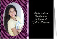 Quinceanera Invitation with purple zebra pattern customizable card