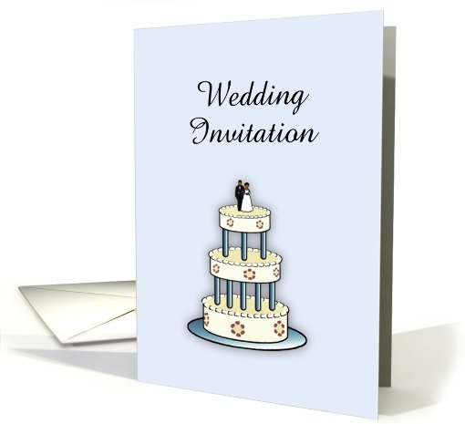 Wedding Invitation with African American Bride and Groom... (897291)