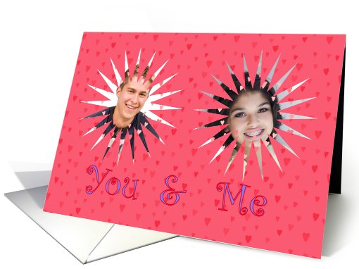 Happy Valentine's Day custom photo card with love hearts card (897668)