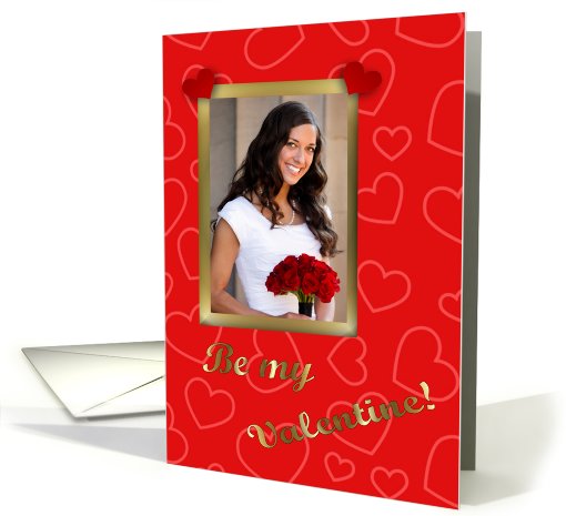Happy Valentine's Day custom photo card with love hearts card (897675)