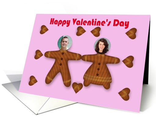 Happy Valentine's Day custom card with gingerbread cookies card