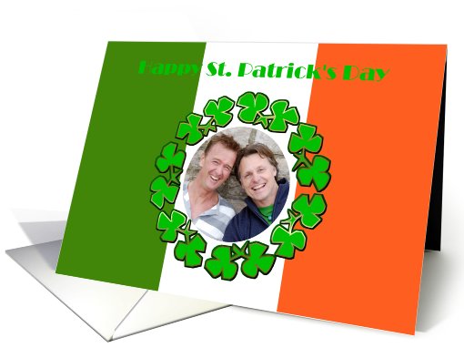 Happy St. Patrick's Day custom photo card Irish shamrock... (899057)