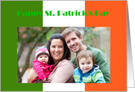 Happy St. Patrick’s Day custom card Irish flag Saint Paddy photo card