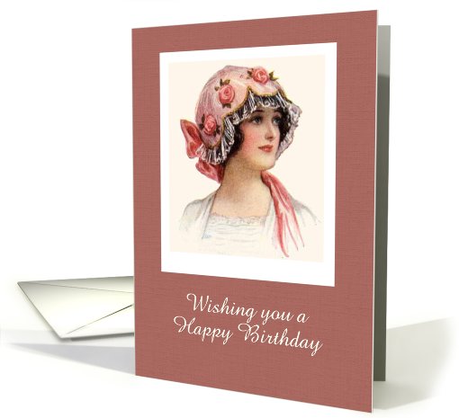 Vintage Happy Birthday custom card with vintage lady card (918987)