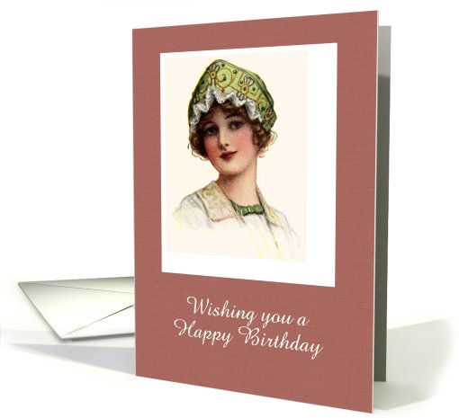 Vintage Happy Birthday custom card with vintage lady card (918990)