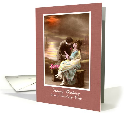 Vintage Happy Birthday to wife from husband custom card (918994)
