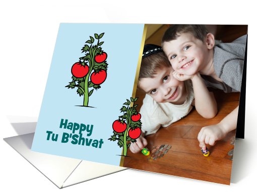 Happy Tu B'Shvat custom card Jewish Holiday photo card (919297)