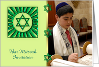 Bar Mitzvah Invitation Jewish coming of age Bat Mitzvah card