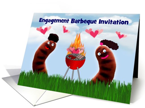 Engagement Barbecue Invitation custom card Engagement BBQ card