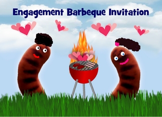 Engagement Barbecue Invitation custom card Engagement BBQ