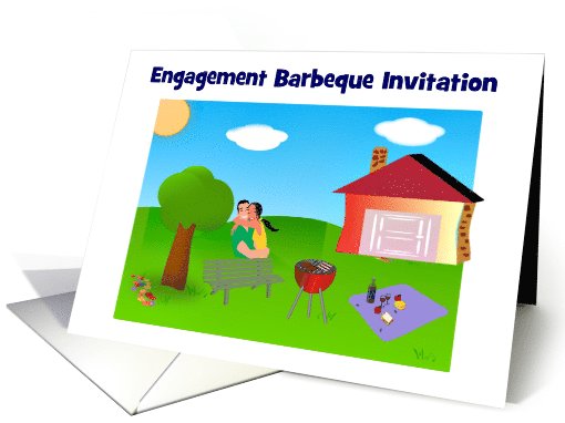 Engagement Barbecue Invitation custom card Engagement BBQ card