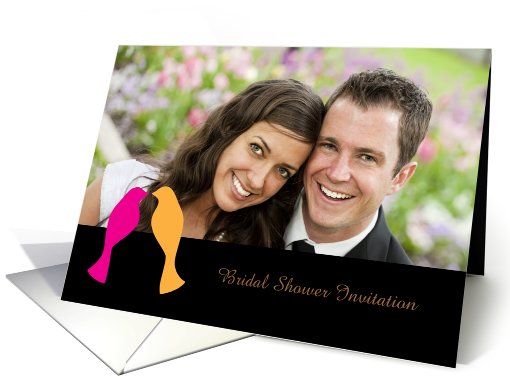 Bridal Shower Invitation photo card custom text with red... (932431)