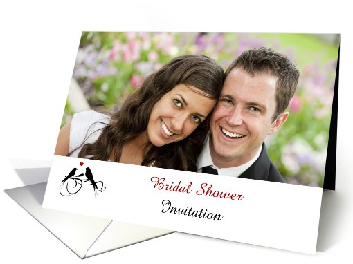 Bridal Shower Invitation photo card custom text with red... (932432)