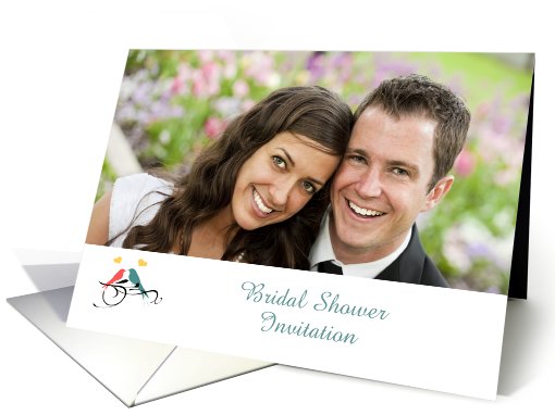 Bridal Shower Invitation photo card custom text with red... (932433)