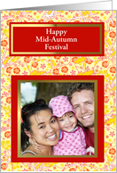 Chinese mid autumn moon festival custom photo custom text card