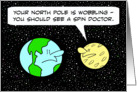 Wobbling Earth needs a spin doctor. card