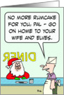 No more rumcake for Santa - he should go home to wife and elves. card