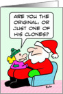 Kid asks if Santa is a clone - Merry Christmas! card