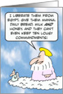 God angry because people can’t keep ten lousy commandments. card