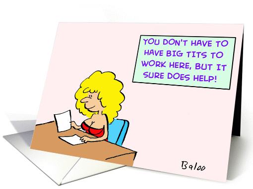 big tits to work here congratulations card (217683)