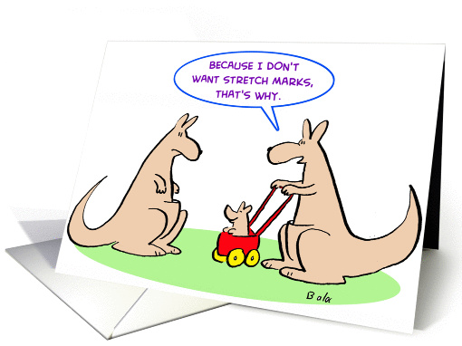 Kangaroos Stretch Marks New Child
 card (219570)