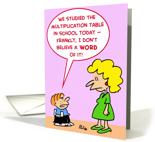Multiplication Table - Teacher'S Birthday
 card (229871)