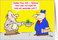 MAILING LIST card