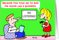 NO LOITERING card