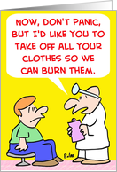 BURN CLOTHES card