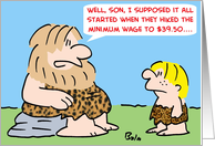 Caveman Minimum Wage card