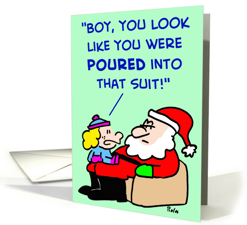 santa, poured, suit, christmas card (347832)
