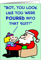 santa, poured, suit, christmas card
