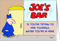 joe’s, bar, find, yourself card