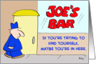 joe’s, bar, find, yourself card