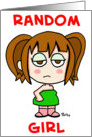 random, girl, cute, kawaii, chibi card