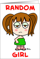 random, girl, cute, kawaii, chibi, birthday card