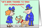dog, police, trained, sniff, pornography card